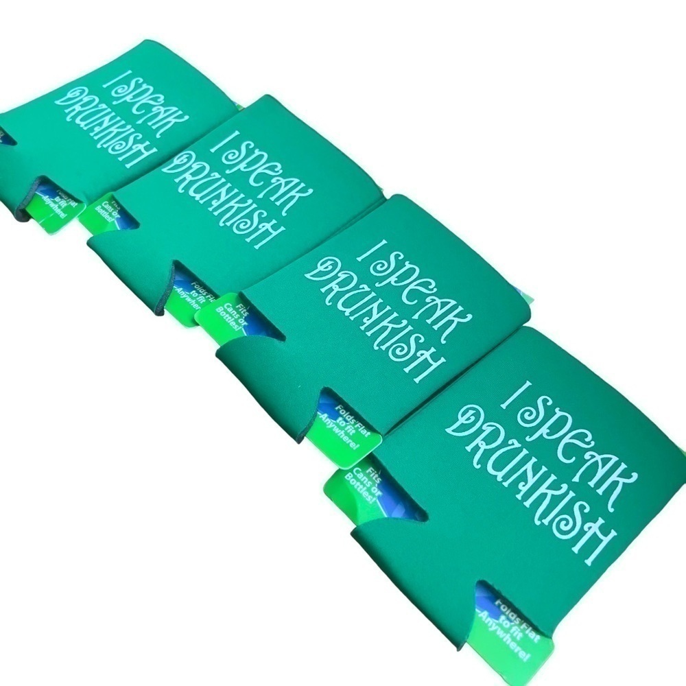 Set of four beer can koozies Green St Patrick’s Day NWT
